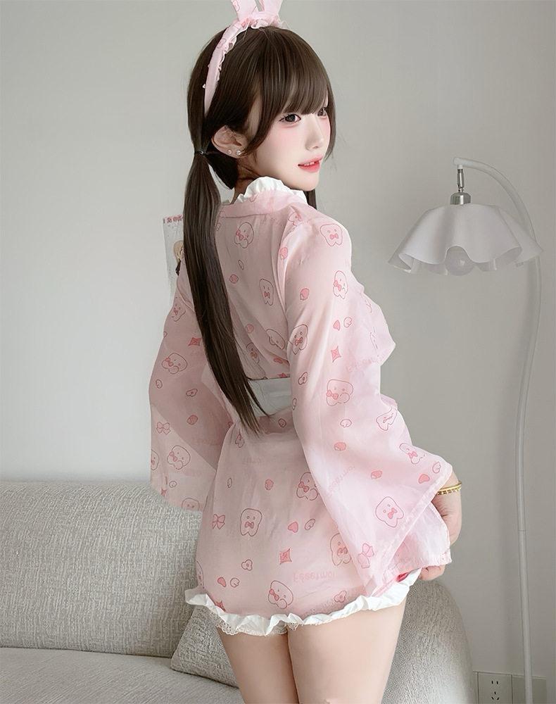 Sexy and comfortable kimono-style cosplay ?? High-quality pajamas with lace trim ??