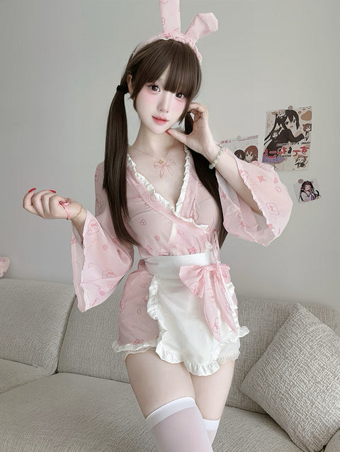 Sexy and comfortable kimono-style cosplay ?? High-quality pajamas with lace trim ??