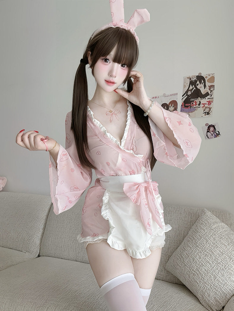 Sexy and comfortable kimono-style cosplay ?? High-quality pajamas with lace trim ??