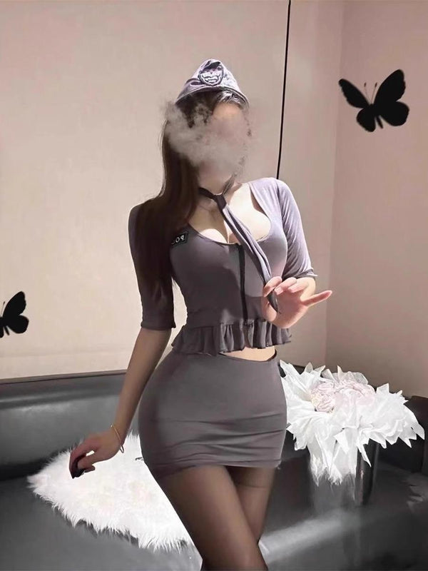 "Romantic Route"🛬 Sexy Hot Girl Temptation Flight Attendant Lingerie Set😍