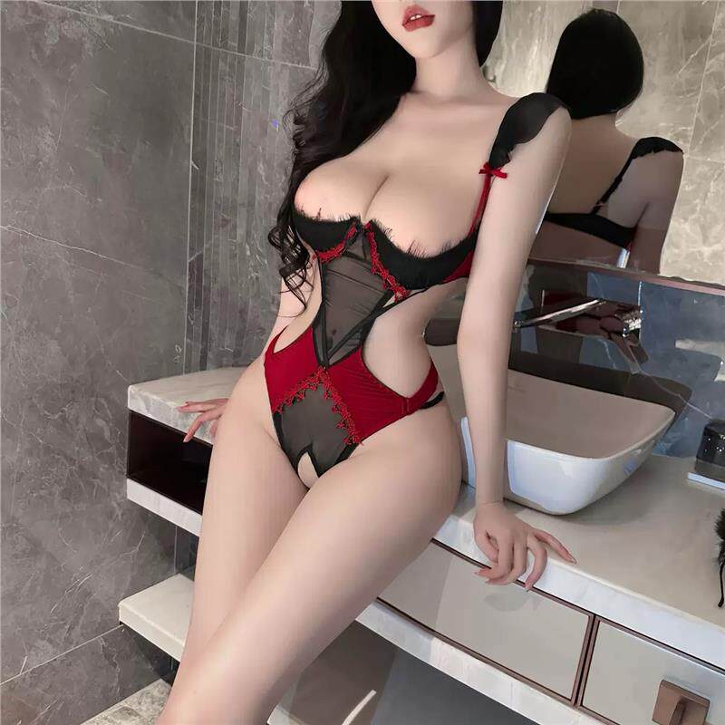 Seductive ??bodysuit with sexy underwire, bare chest design, and cutout style?