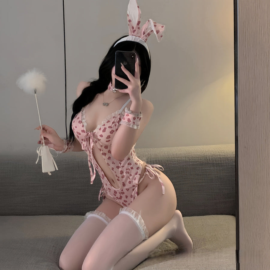 "Pink Bunny" ??Sexy Bunny Girl Maid Uniform Temptation Role-Playing Outfit??
