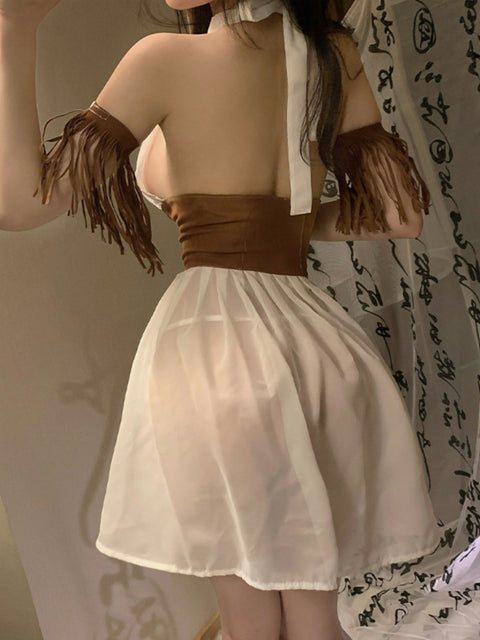 "Pure Love Goddess" ??Western Retro Style Bondage Design Lingerie Set??
