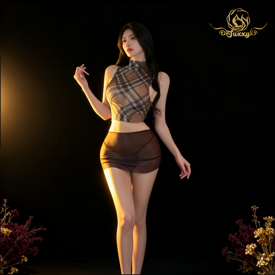 🎀JK pleated skirt set · brown · cute schoolgirl vibe