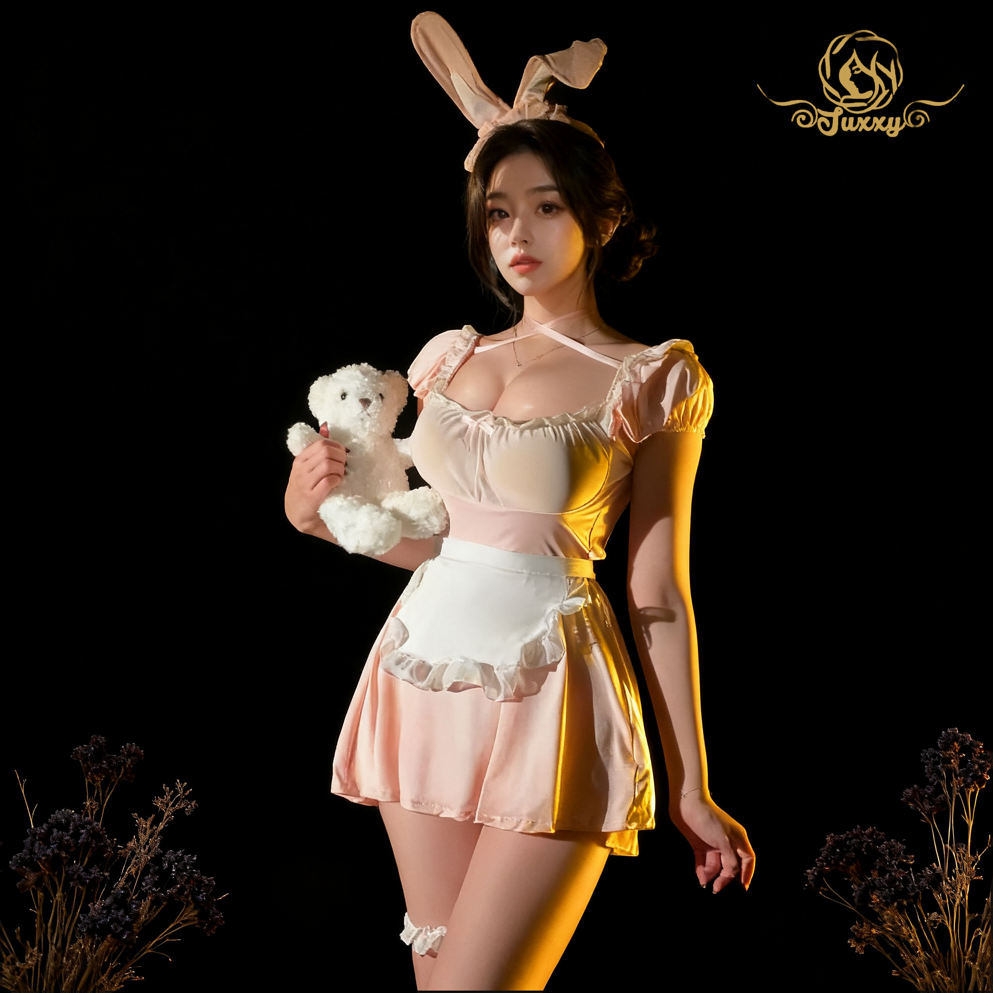 🎀maid lace apron set · white · lace apron roleplay