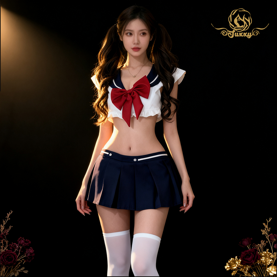 Sexy JK uniform,🏫schoolgirl style, sailor suit, super short pleated skirt, erotic uniform🐬