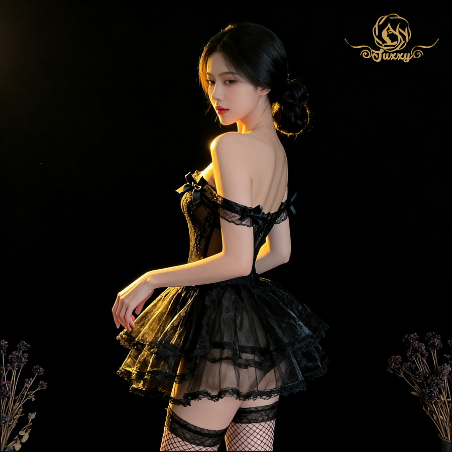 ⚪nurse cosplay uniform · White / Black · button-front allure