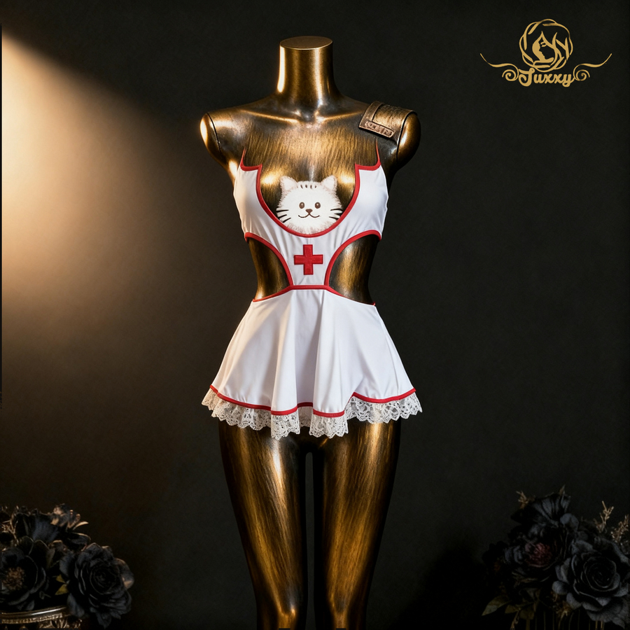 "Nurse's Temptation" 👩🏻‍⚕️ A sexy costume featuring a dress design incorporating elements of a nurse's uniform 💉