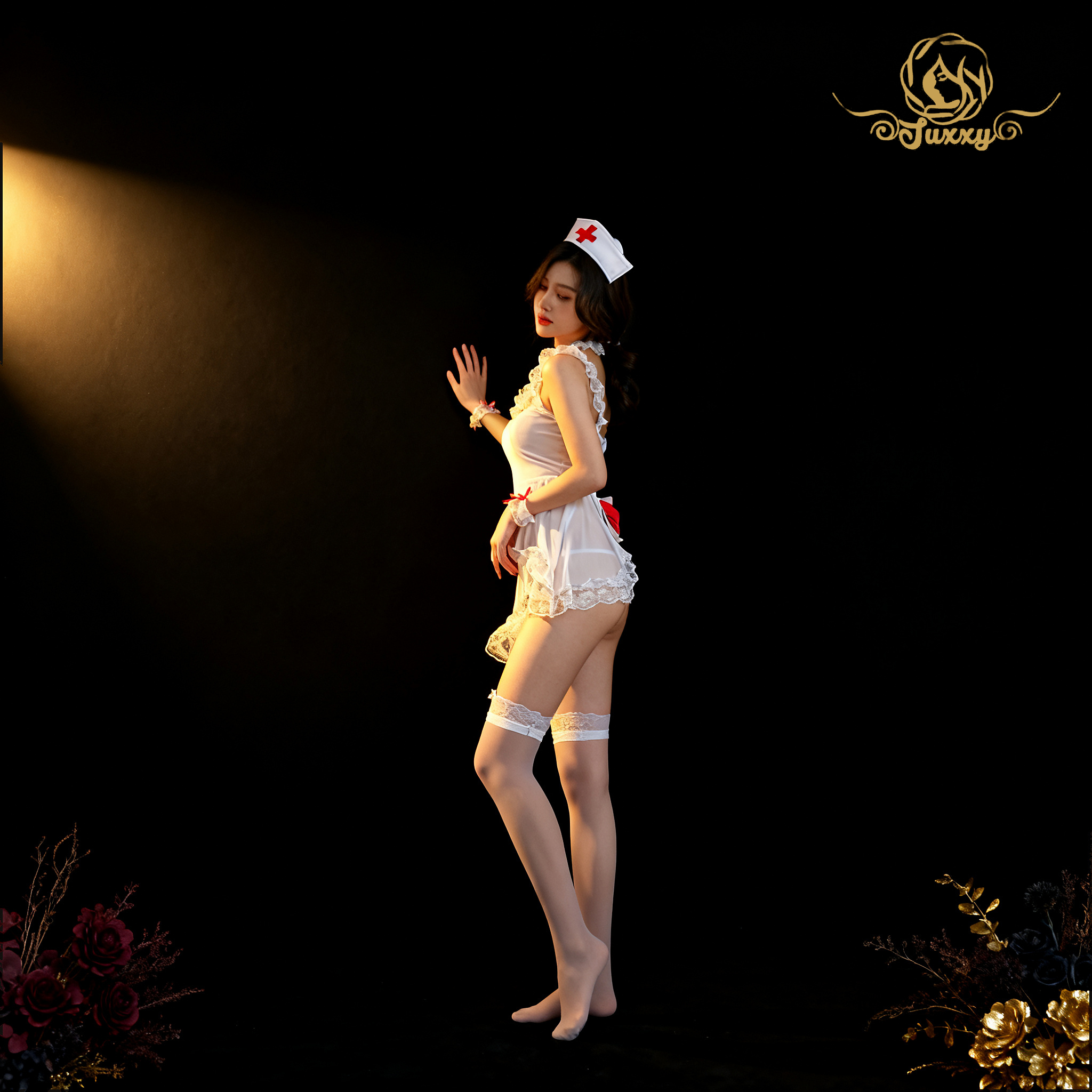 🎀flight attendant uniform · white · tailored uniform charm