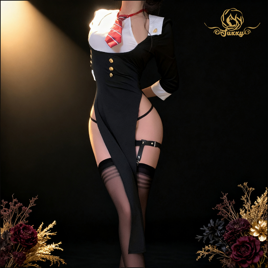🎀flight attendant uniform · black · tailored uniform charm
