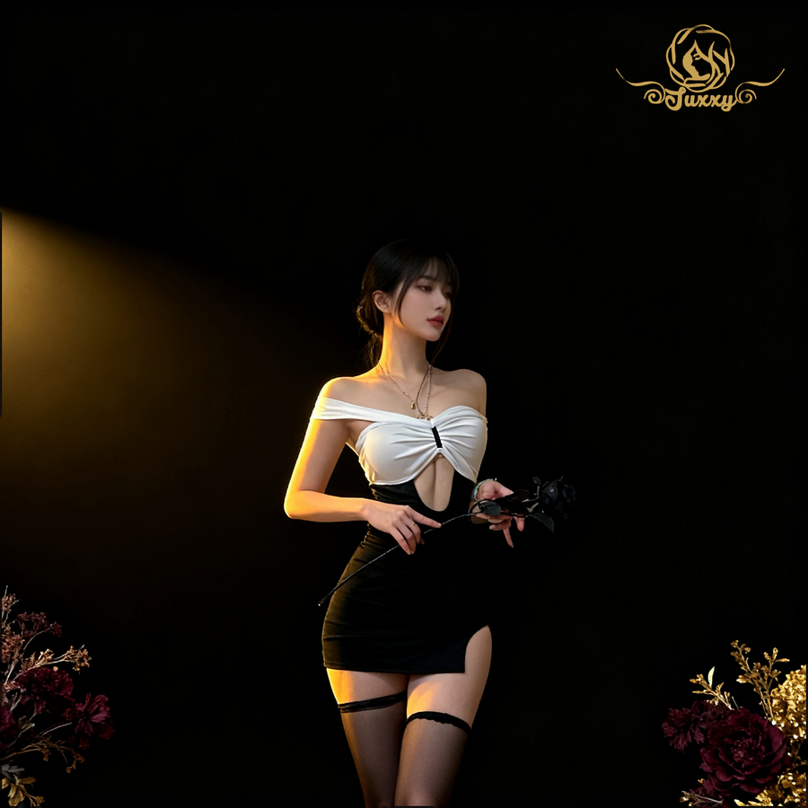 🎀bunny girl bodysuit · white · fluffy trim coquette