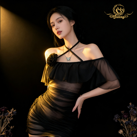 " Night" 🌹- A see-through bodysuit with a sophisticated, sensual design.🤎