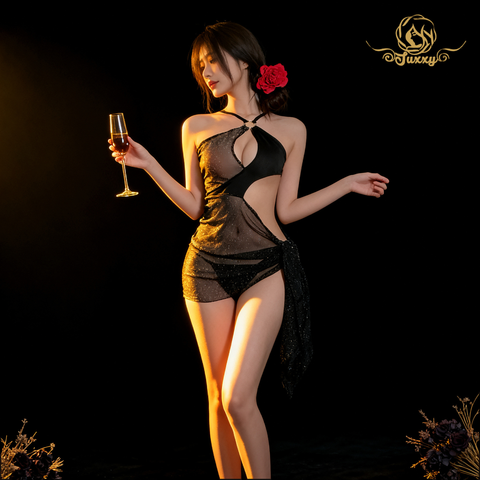 🎀bunny girl bodysuit · black · fluffy trim coquette