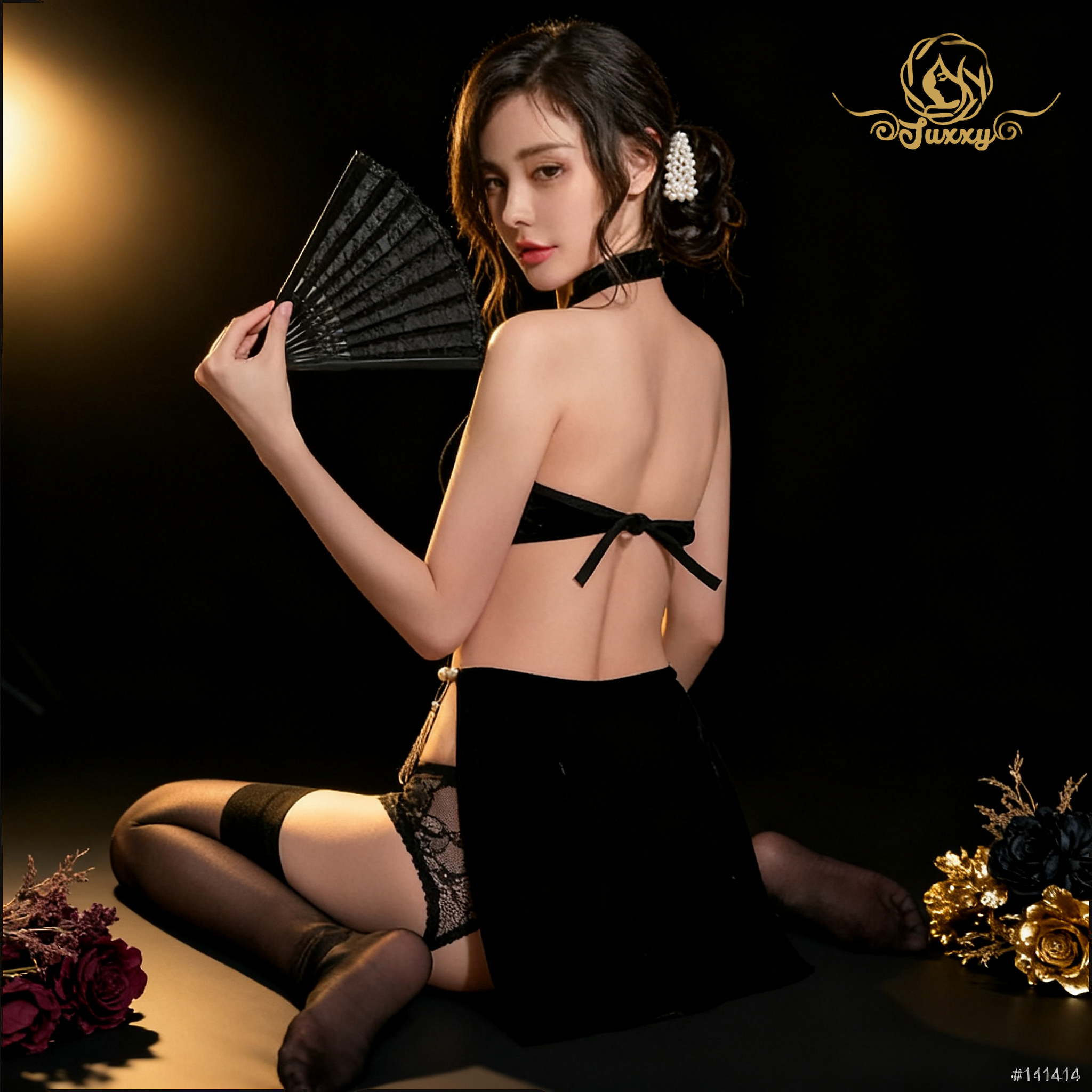 🎀Chinese hanfu style · black · sheer layered classic