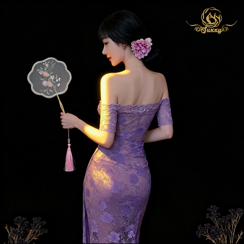 🟣Chinese hanfu style · Purple · sheer layered classic