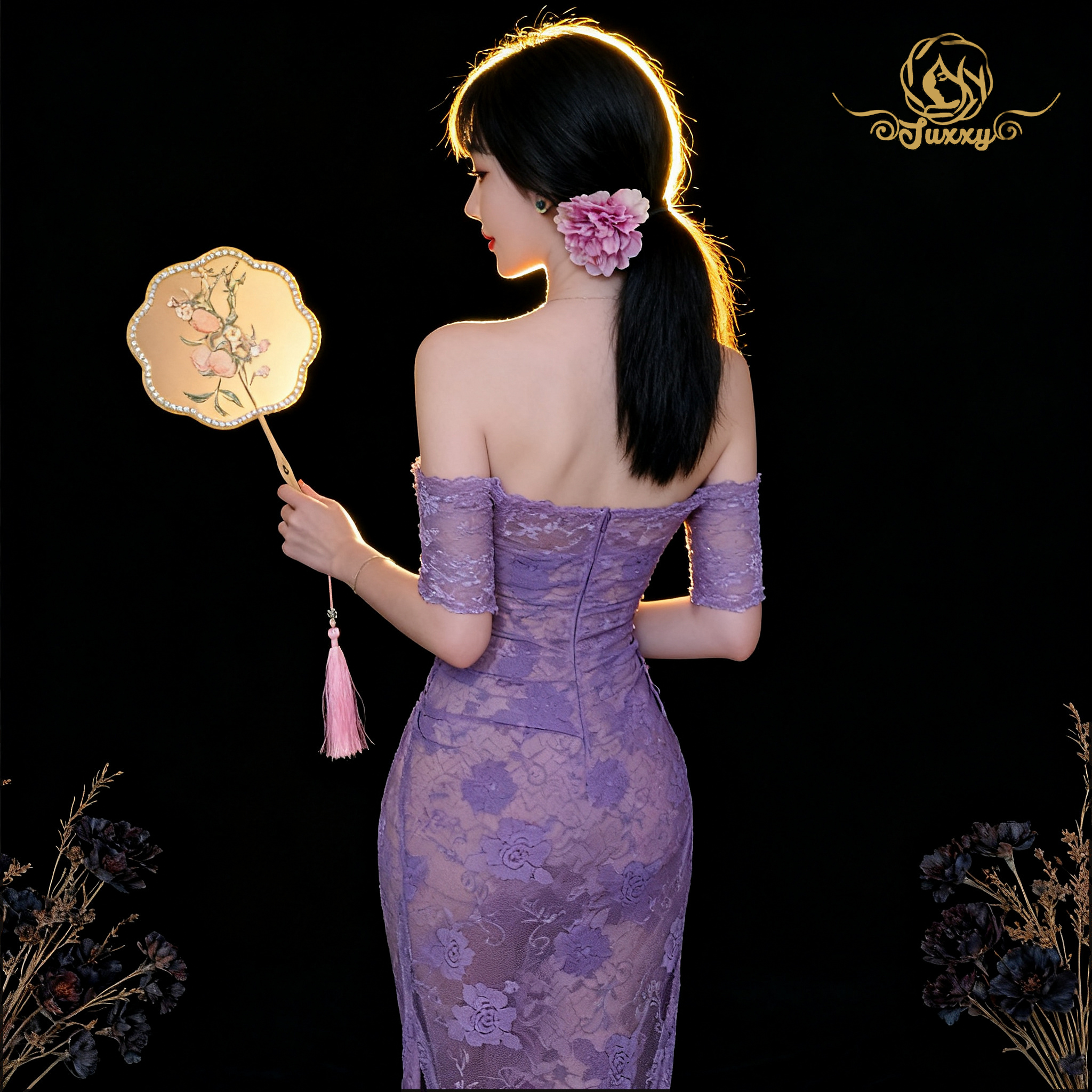 🟣Chinese hanfu style · Purple · sheer layered classic