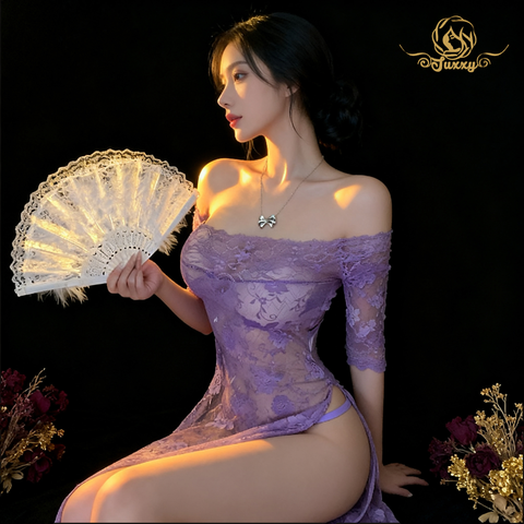 🟣Chinese hanfu style · Purple · sheer layered classic