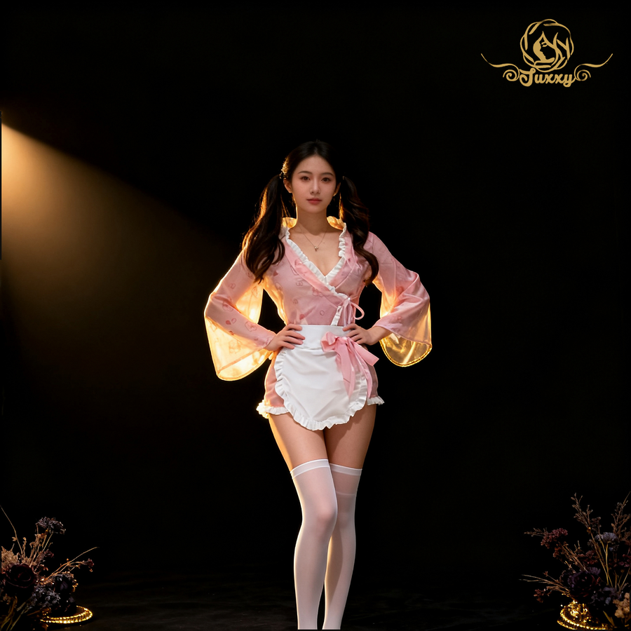 Sexy and comfortable kimono-style cosplay High-quality pajamas with lace trim