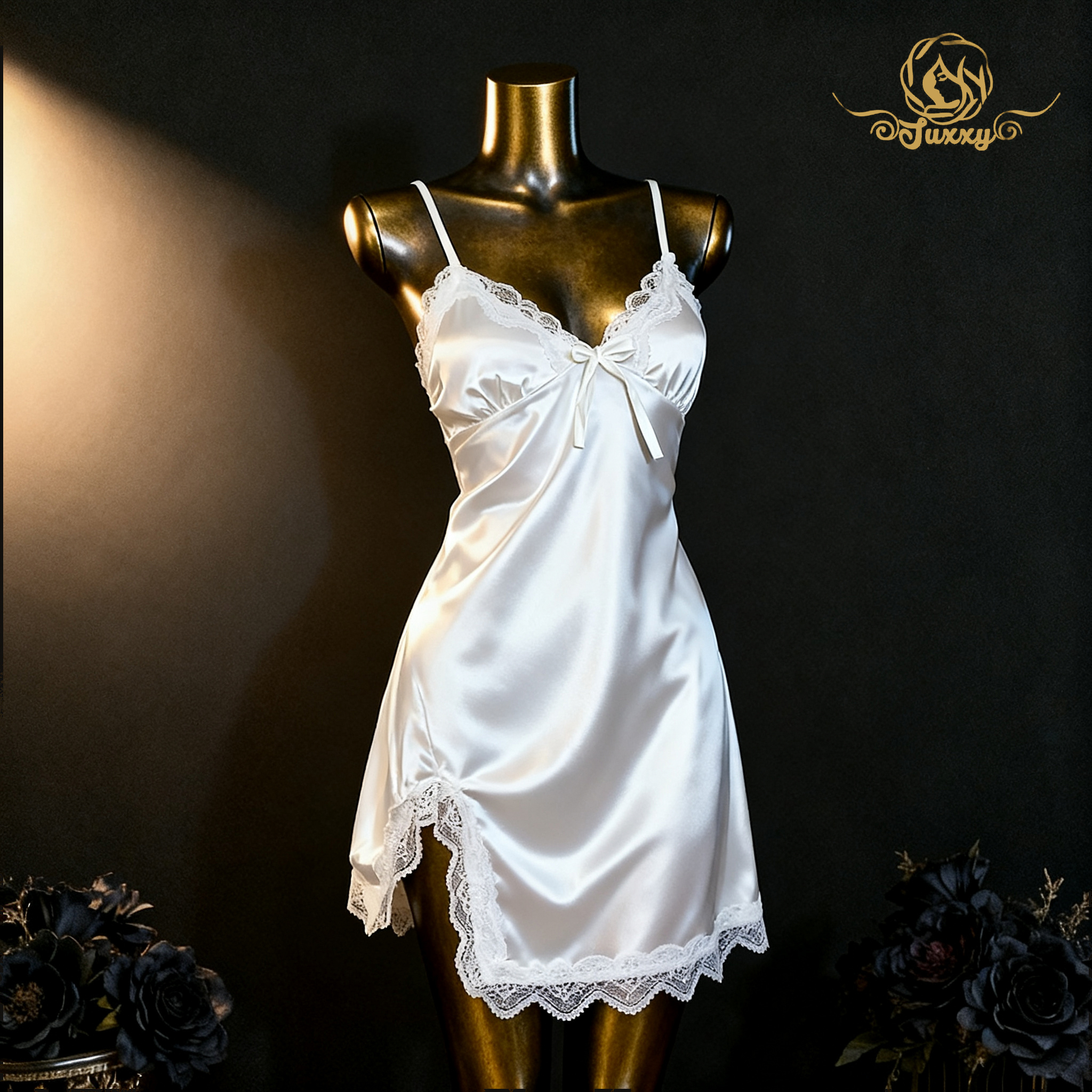 ??A simple and elegant moonlight white comfortable nightgown??