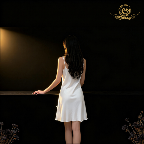 ??A simple and elegant moonlight white comfortable nightgown??