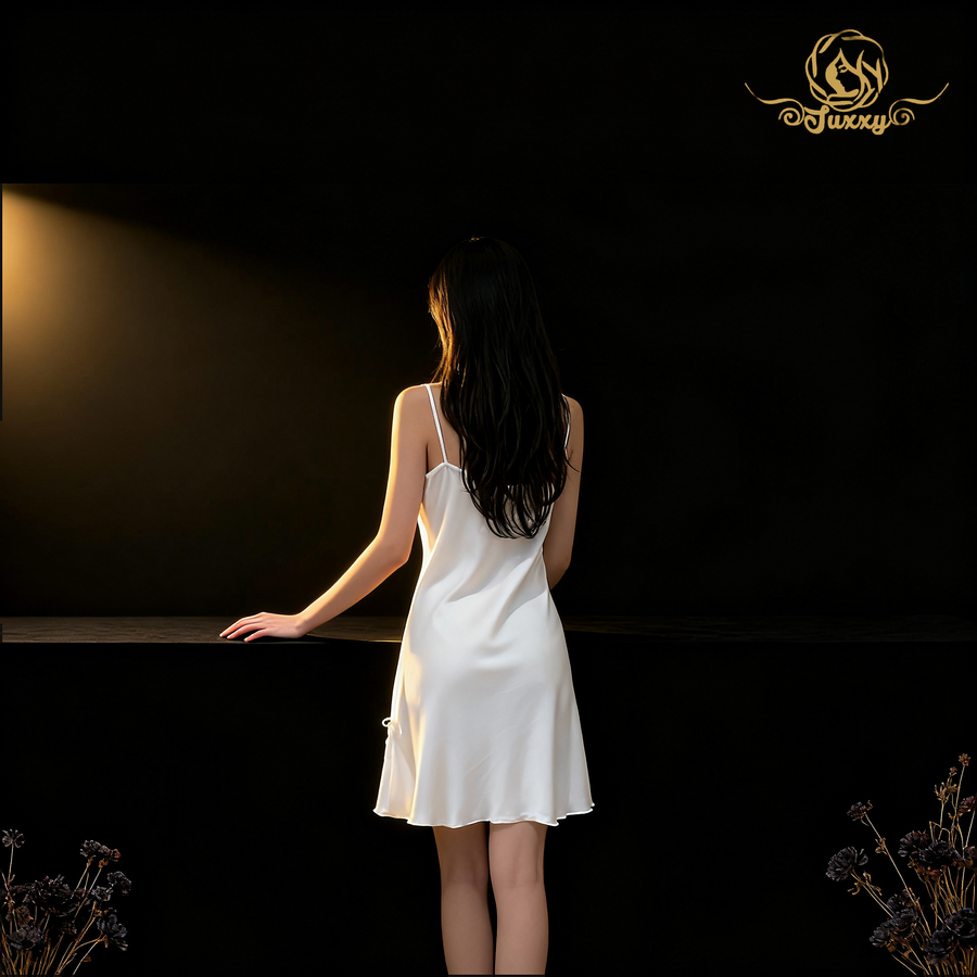 ??A simple and elegant moonlight white comfortable nightgown??