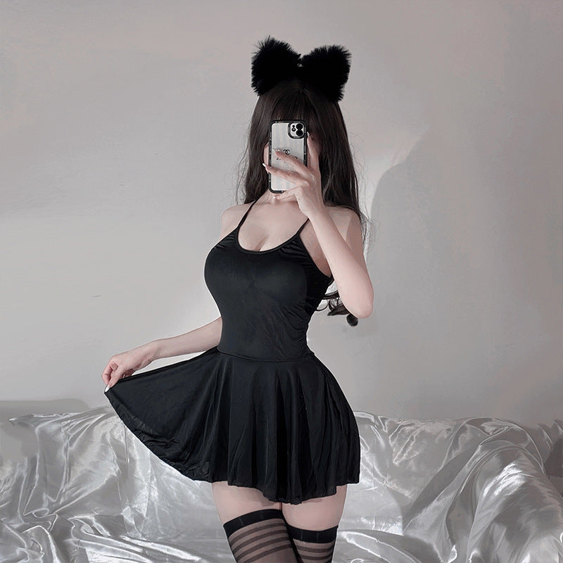Solid color, skin-friendly, backless, sexy camisole nightgown ??