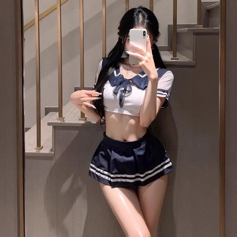 Japanese style ?? schoolgirl style JK sailor suit sexy uniform set??